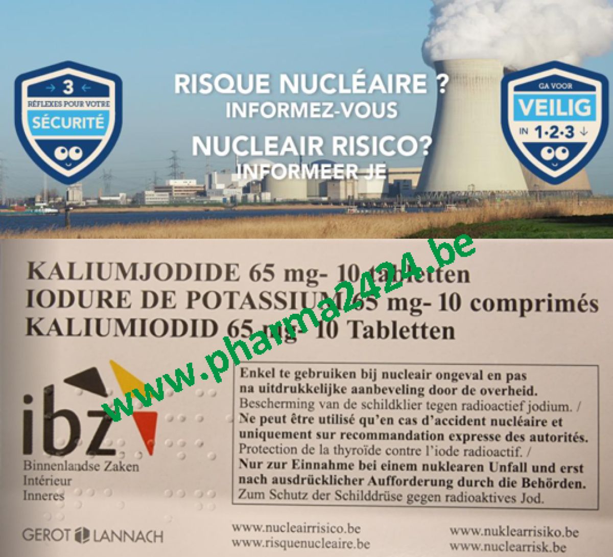 Comprimés d'iode  -  Risque nucléaire.
