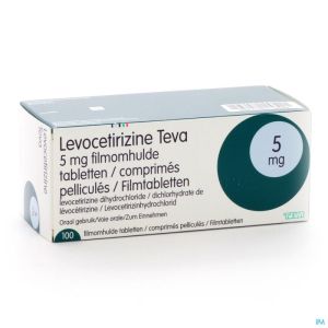 Levocetirizine Teva 5mg Comp Pell 100 X 5mg