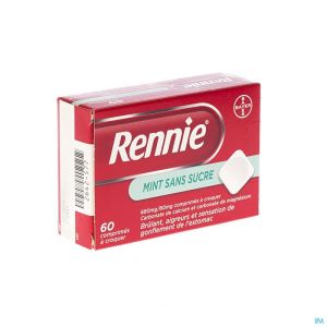 Rennie Sans Sucre Pastilles 60