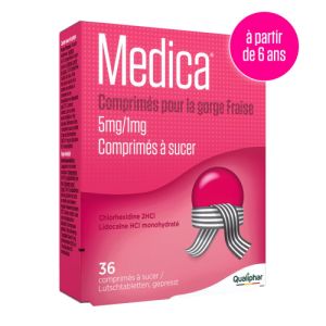 Medica Comprimes Gorge Fraise Comp A Sucer 36