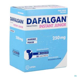 DAFALGAN INSTANT JUNIOR FRAISE 250MG GRAN SACH 20