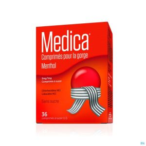 Medica Comprimes Gorge Menthol 36 Ud