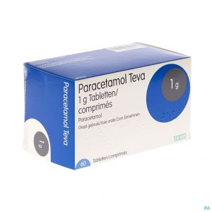 Paracetamol Teva 1 G Comp 60 X 1 G Blister