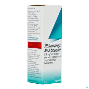 Rhinospray Nez Bouche 1,18mg/ml Spr Nasal Sol 15ml