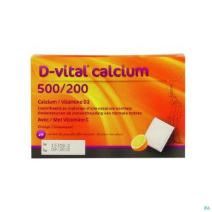 D Vital Calcium 500/200 Orange Sachet 40