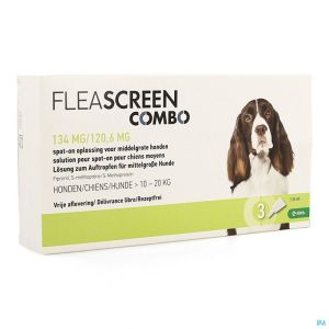 Fleascreen Combo 134mg/120,6mg Spot On Chien Pip.3