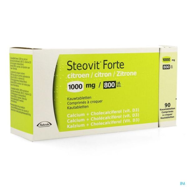 Steovit Forte Citron 1000mg/800ui Comp Croq 90 Pip