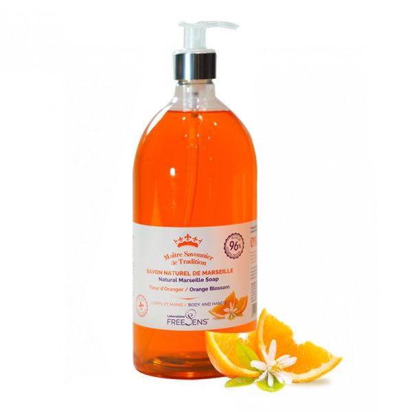 Freesens Savon Liq Marseille Fleur Oranger Pompe1l