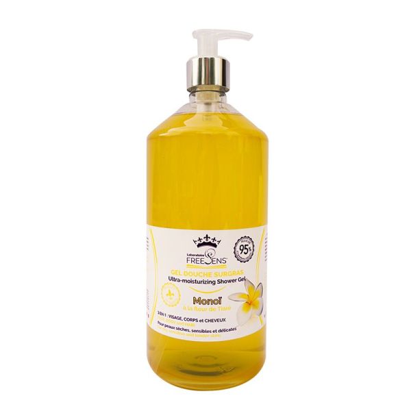 Freesens Gel Douche Surgras Fleur Monoi Pompe 1l