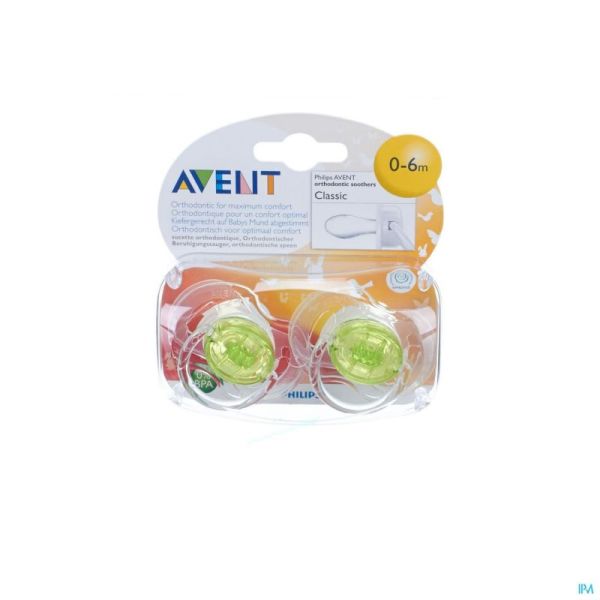 Philips Avent Sucettes Transparentes Silicone 3-6m 2 SCF170/18