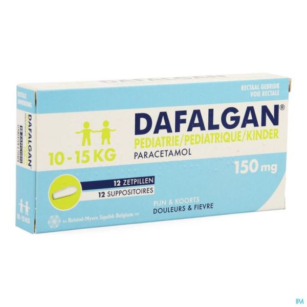 Dafalgan Pediatrique 150mg Suppo 12