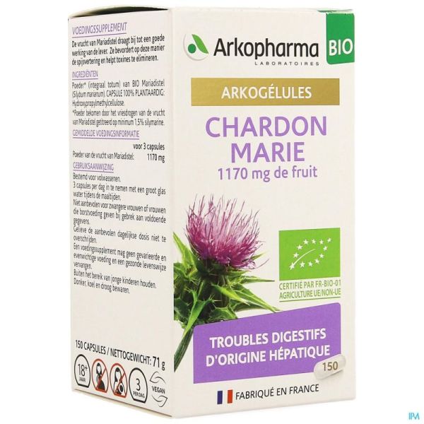 Arkogelules Chardon Marie Bio Caps 150 Nf