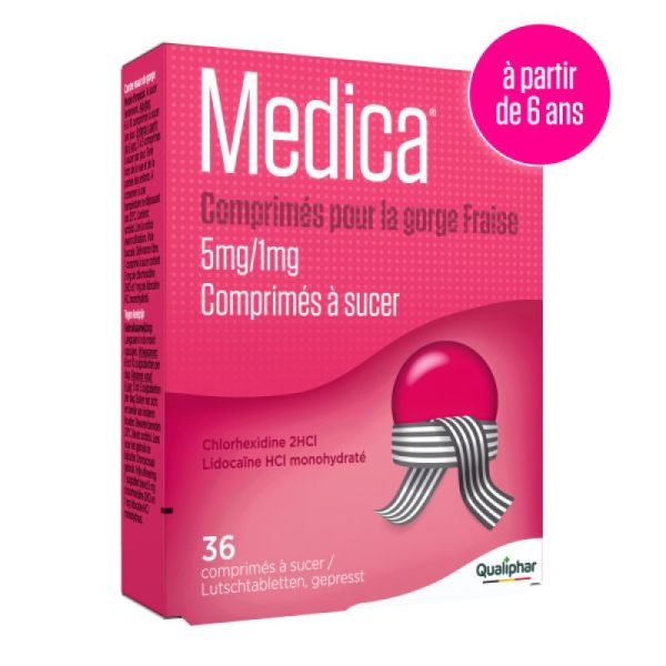 Medica Comprimes Gorge Fraise Comp A Sucer 36