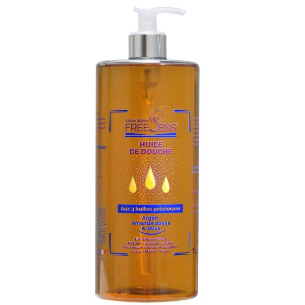 Freesens Huile Douche 3 Huiles Precieuses Pompe 1l