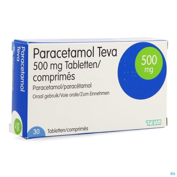 Paracetamol Teva 500mg Nf Tabl 30 X 500mg