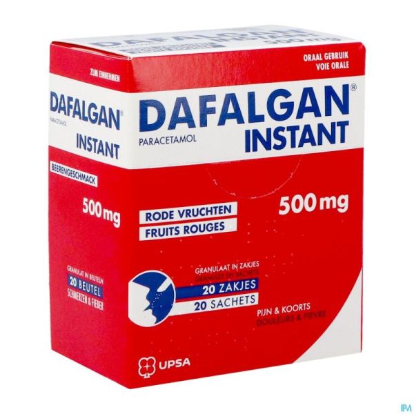 DAFALGAN INSTANT FRUITS ROUGES 500MG GRAN SACH 20