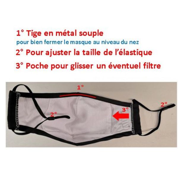 MASQUE EN TISSU ADULTE NOIR