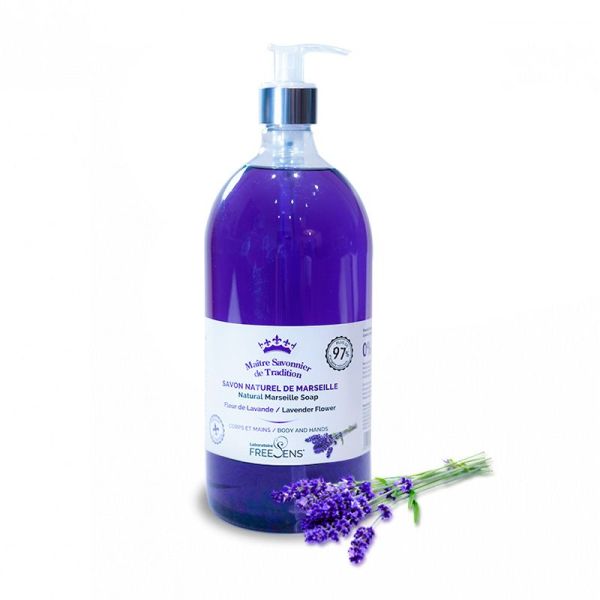Freesens Savon Liq Marseille Fleur Lavande Pompe1l