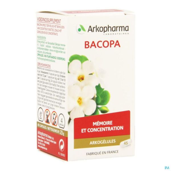 ARKOGELULES BACOPA VEGETAL 45