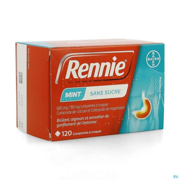 Rennie Sans Sucre Pastilles 120