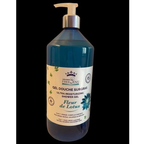 Freesens Gel Douche Surgras Fleur Lotus Pompe 1l