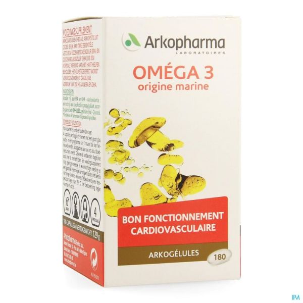 ARKOGELULES OMEGA 3 ORIGINE MARINE 180