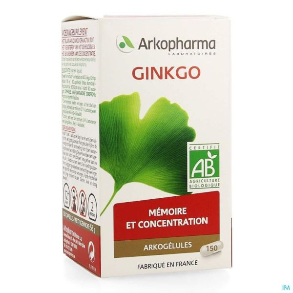 ARKOGELULES GINKGO BIO CAPS 150