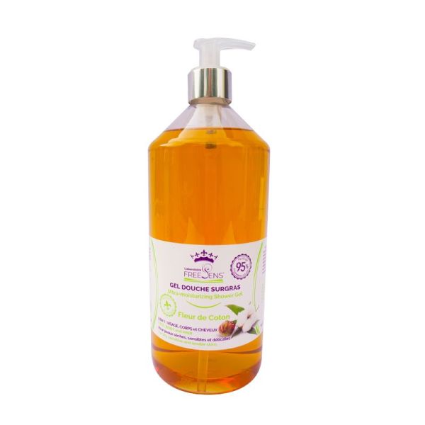 Freesens Gel Douche Surgras Fleur Coton Pompe 1l