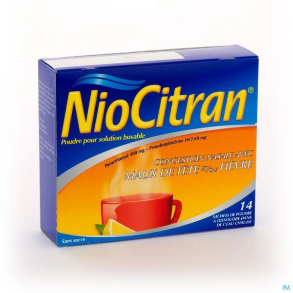 Niocitran 500mg/60mg Pdr Sol Buv. Sach 14 X 6g