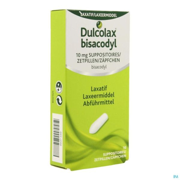 Dulcolax Bisadocyl Supp 10 X 10mg